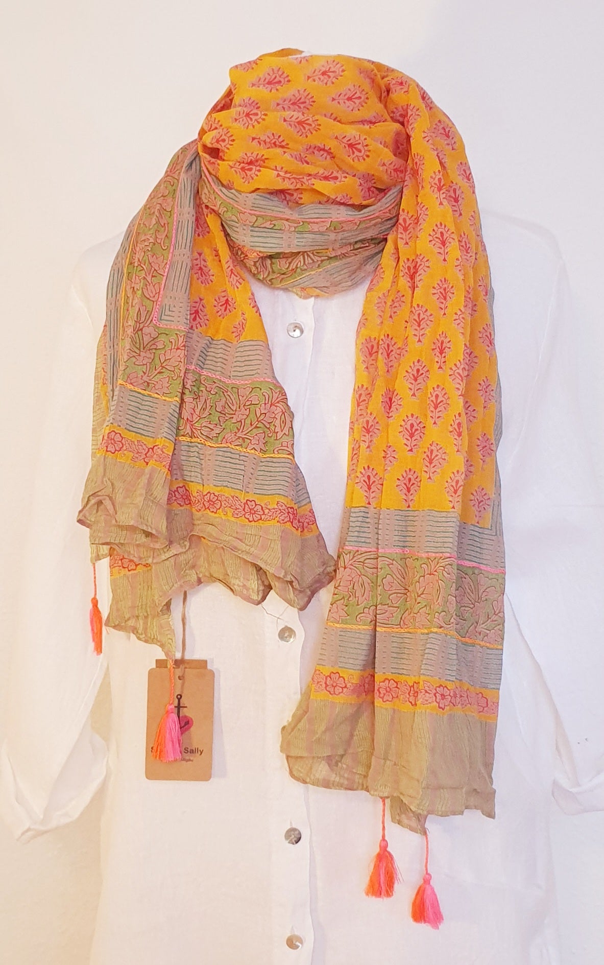 Schal / Halstuch Beige/Maisgelb