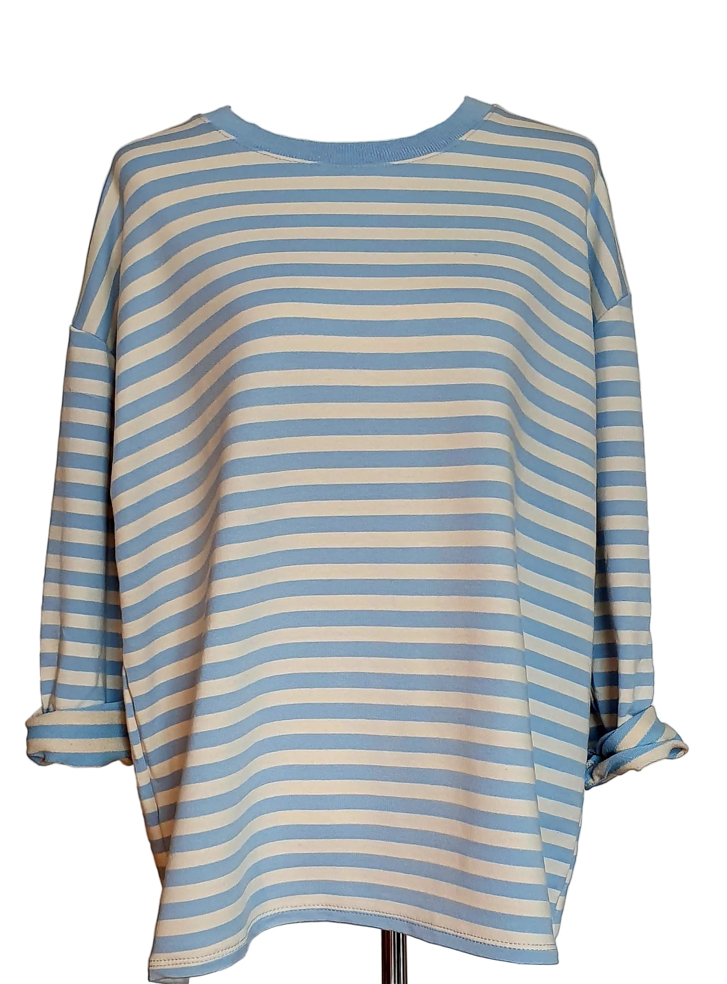 Shirt hellblau/beige gestreift