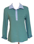 Shirt grün/hellblau gestreift