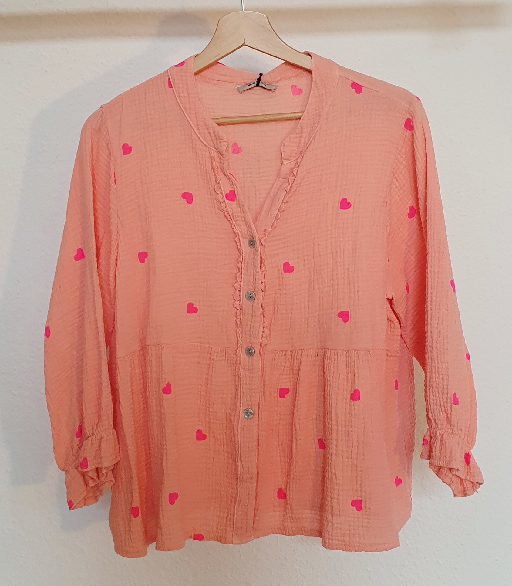 Musselin Bluse mit Herzchen