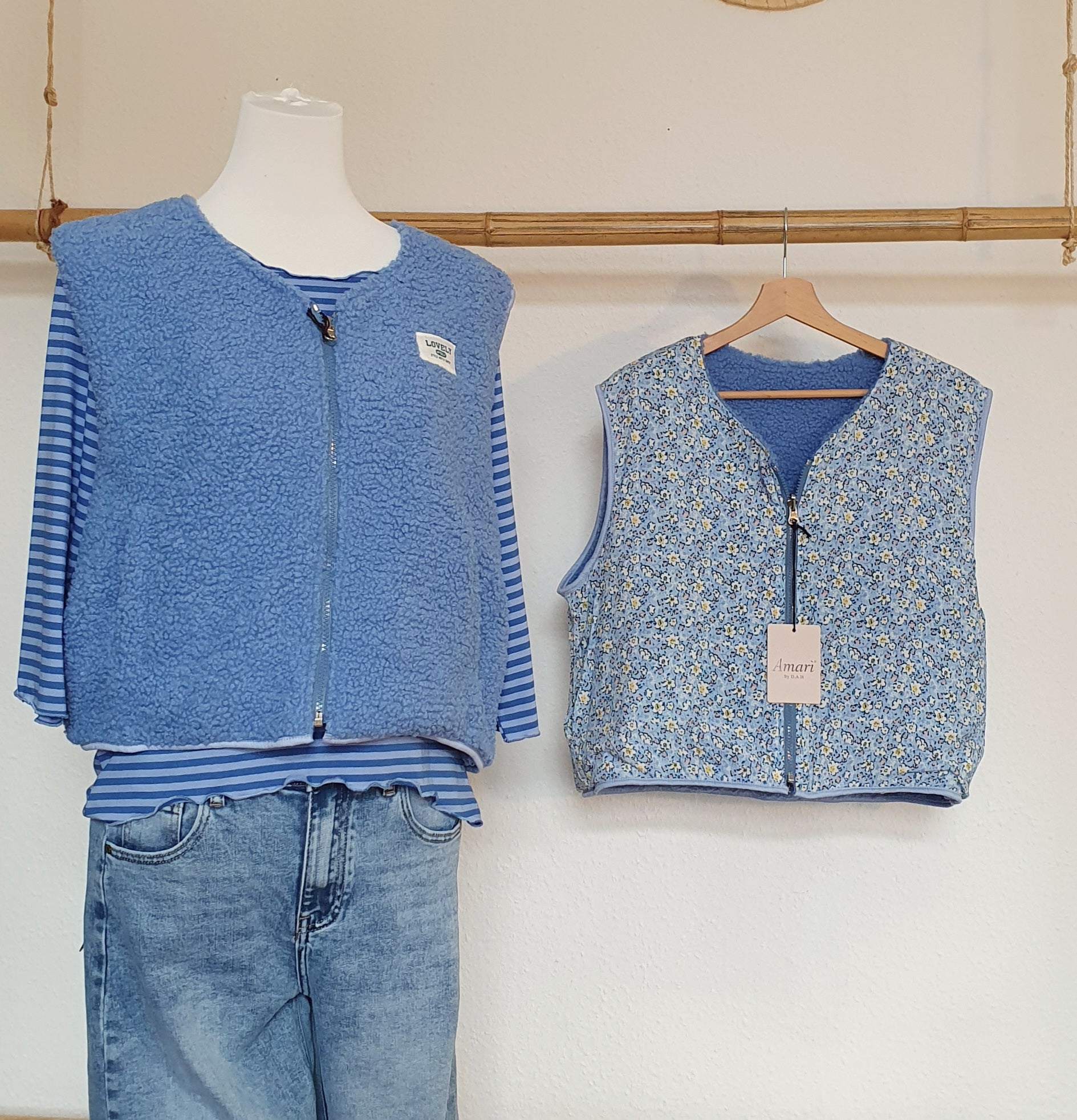 Teddy Weste zum Wenden mit Reißverschluss