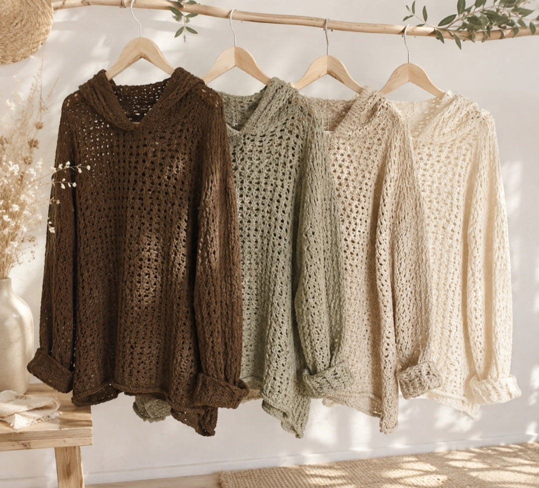 Strick Pullover mit Kapuze
